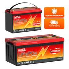 12V 24V LiFePO4 100Ah 200Ah