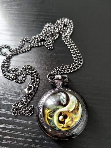Vintage pocket watch dragon - vintage,
