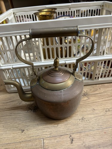 Vintage brass copper kettle - &,