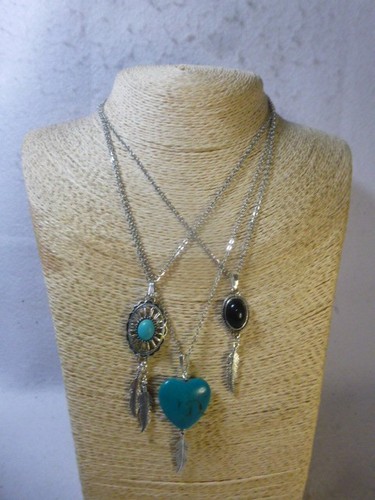 Three turquoise silver - &,