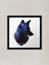 Space coyote Framed Art Print
