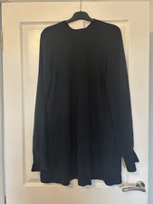 Zara Black Sheer Long Sleeve Mini Dress Size L