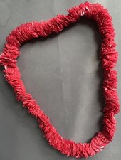 Red Plastic Fancy Dress Hawaiian Hula Lei Garland Necklace