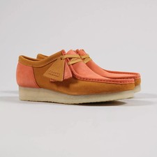 NEW MENS CLARKS ORIGINALS WALLABEE 2CLR ORANGE COMBI SUEDE SHOES UK SIZE 11