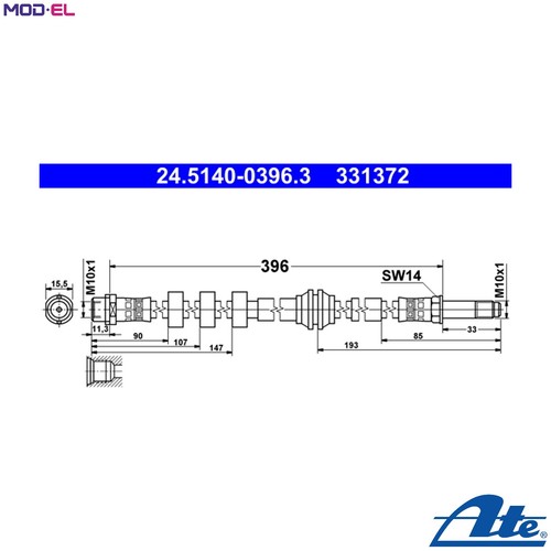 Brake hose 5140 0396 - brake, for