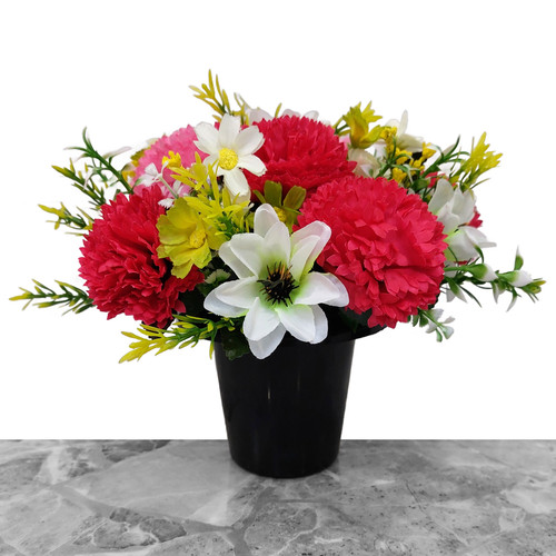 Grave pot artificial silk - grave,