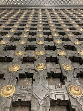 Antique Solid  Teak Anglo Indian Jali patterned  Brass studded Dining table