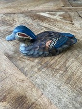 Vintage Hand Painted Decoy Duck Mini Figurine Excellent Condition 