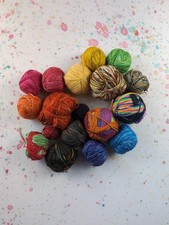 425g Mixed Lot Of 4ply Hand Dyed Yarn . Sock, Self Stripping, Rainbow Knitting