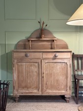 Small Antique Pine Cupboard With Drawers Washstand