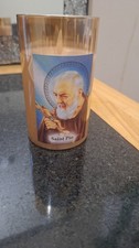 Padre Pio Artifical Candle Battery Powered Prayer Christianity Catholic