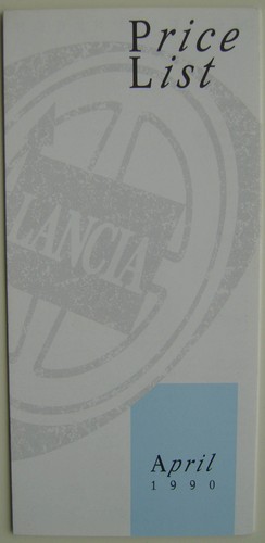Lancia price list 1990 - lancia,