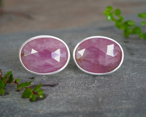5ct pink sapphire cufflinks - 28.5ct,