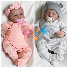 18" Real Reborn Baby Dolls Silicone Vinyl Lifelike Newborn Girl/Boy/Twins Gifts