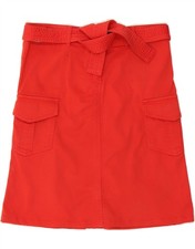 BURBERRY Womens High Waist A-Line Skirt UK 6 S W30 Red DF63