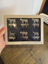 Vintage Silver Plated Cheese Markers, French Silea Cheese Charcuterie Board