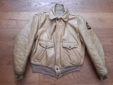 Vintage 1940s/50s G1 Aviation Leather Flight Jacket Sherpa lined Horsehide Tan L