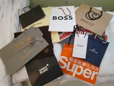 Job Lot of Designer Carrier Bags. Chanel, Mont Blanc, Boss,