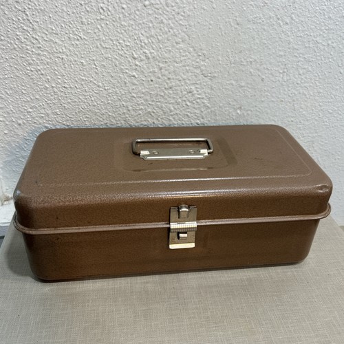 Vintage metal tool tackle box - tool,