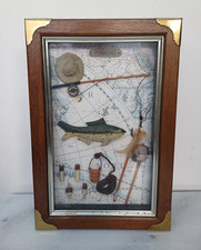 Fishing Shadow Box Key Holder Quirky Decorative Key Safe Hidden Hooks Wooden