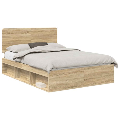 Bed frame with - headboard, solid