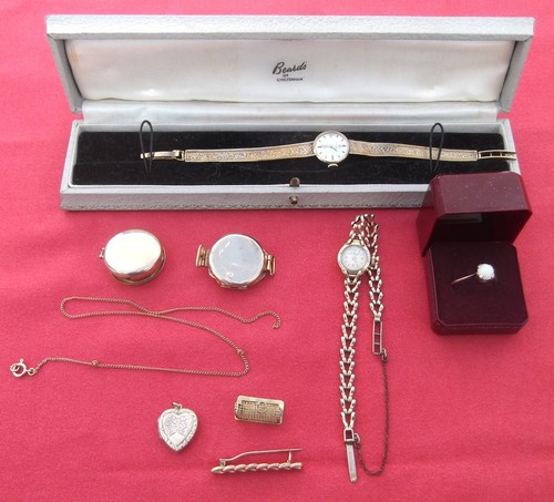 9ct gold ladies - tiscot, watch
