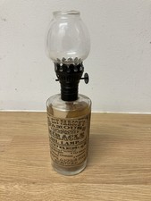 Faux Vintage Oil / Paraffin Lamp With Shade On An ‘antique’ Bottle Base.