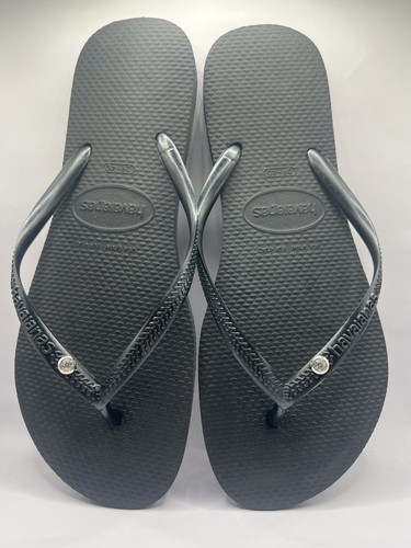 Black crystal havaianas flip - black,