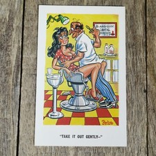 Vintage Comic/Humour Postcard, Pedro, Curvy Girl in Dentist Chair