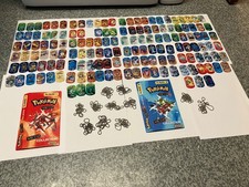 VINTAGE POKEMON METAL DOG TAGS 149/150 SET BOTH COLLECTOR ALBUMS UNUSED+CHAINS