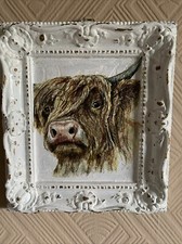 Highland  cow Antique Looking picture Frame home Decor Unique Gift