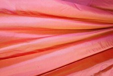 Pure Silk Dupion Yarn dyed fabric in CORAL 137 cm by the metre