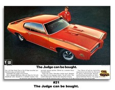 13x19 1969 Pontiac GTO The Judge Can Be Bought Poster Ad Art Print Ram Air '69