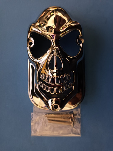 Chrome motorcycle skull tail - motorcycle,