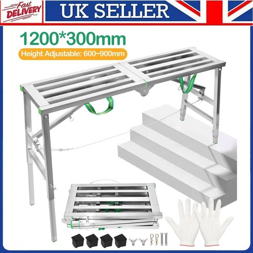 Folding hop work platform - up,