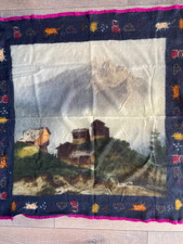 POM Multicolored 100%  Wool Square Scarf One Size (R)