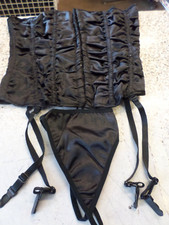 Ladies / Womans Black Basque. Medium. New.    SKU 192E