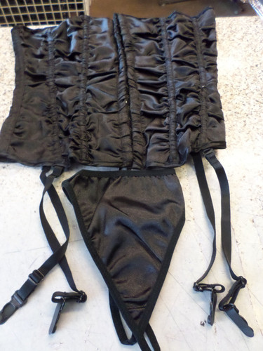 Ladies womans black basque - black,