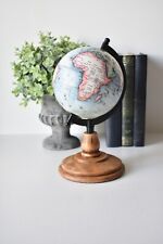 World Globe on Wooden Stand Decorative Desk Ornament 10'' Shelf Sitter
