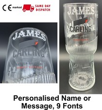 Personalised Carling Lager 1 Pint Glass New 20oz Nucleated Engraved Gift Box