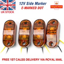 12V Orange Marker Side Led Trailer Truck Lorry Recovery Position Lights Lamps UK