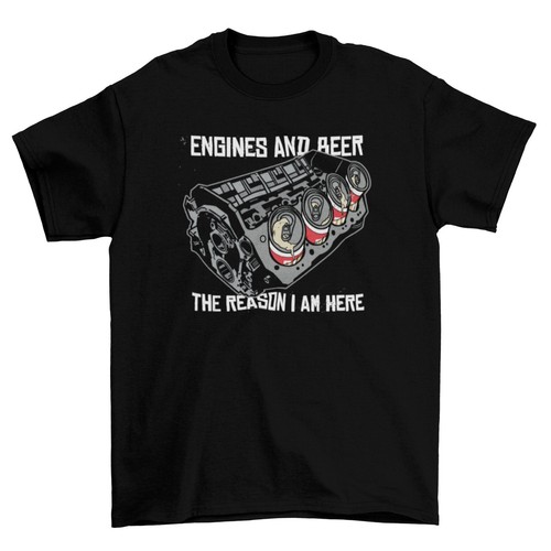 Engines and beer shirt black - and, t-shirt
