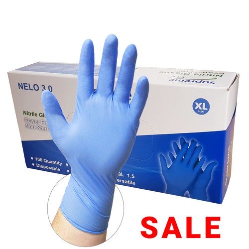 Blue nitrile disposable gloves - nitrile,