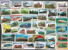 TRAINS AND RAILWAYS ON STAMPS