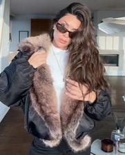 Zara Faux Fur Collar Bomber