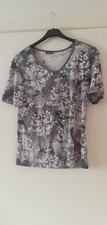 (Bag 10A). GERRY WEBER grey white black  Ladies top Size 14