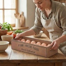 Wood Egg Case Stackable Egg