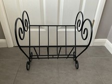 Black Metal Magazine Rack Scrolled Design