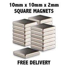 VERY STRONG Small Mini Neodymium Square Blocks Cube Magnets 10mm x 10mm x 2mm