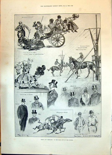 Antique old print 1898 derby - antique,